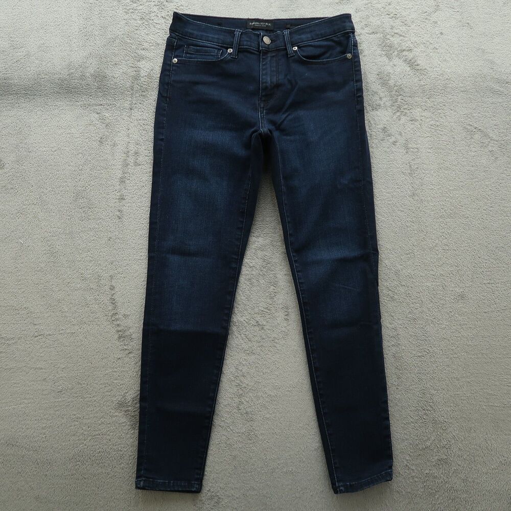 Banana Republic Jeans Womens Size 27 Blue Low-Rise Skinny Denim Pants 27" Inseam